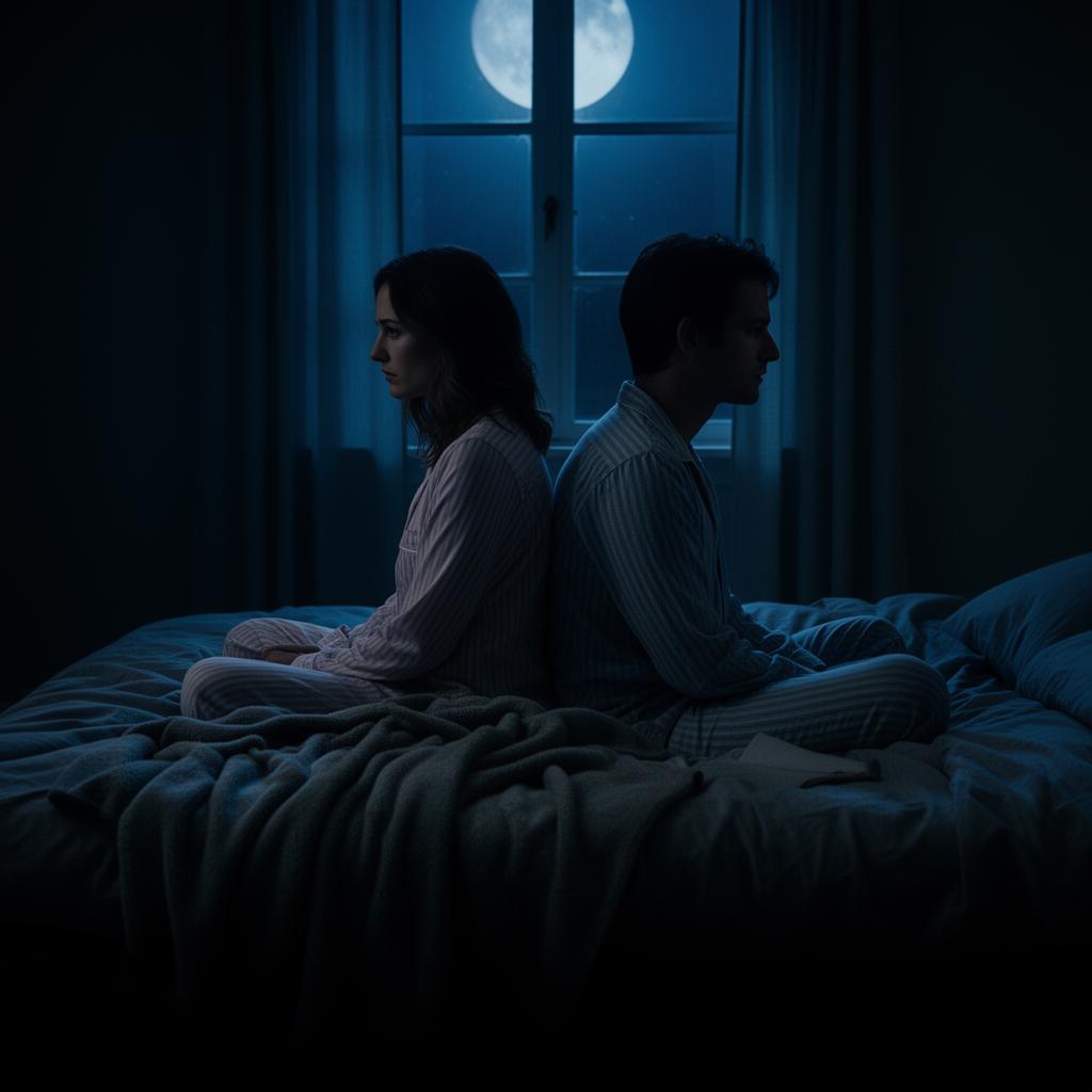 Pareja distante en la cama — el fin del deseo